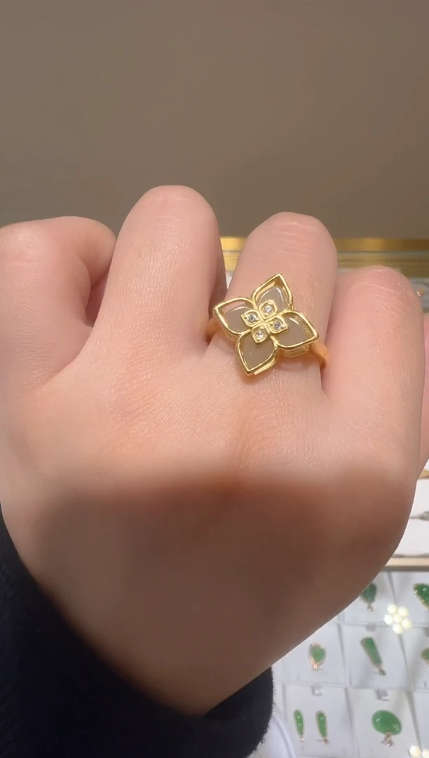 【闪购商品】和田玉戒指银S925镶嵌25