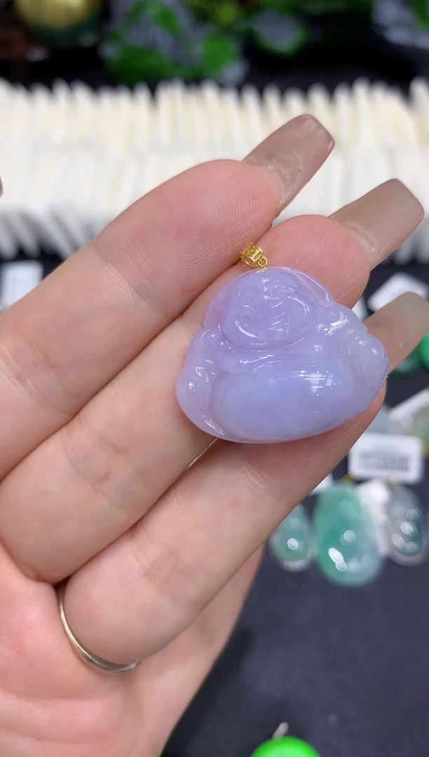 翡翠18K金镶嵌吊坠(不含链)111111