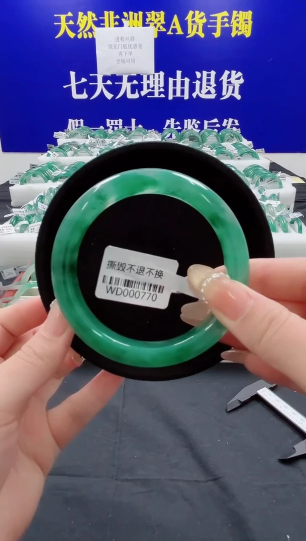 未镶嵌手镯石英质玉（非洲翠）圈口63