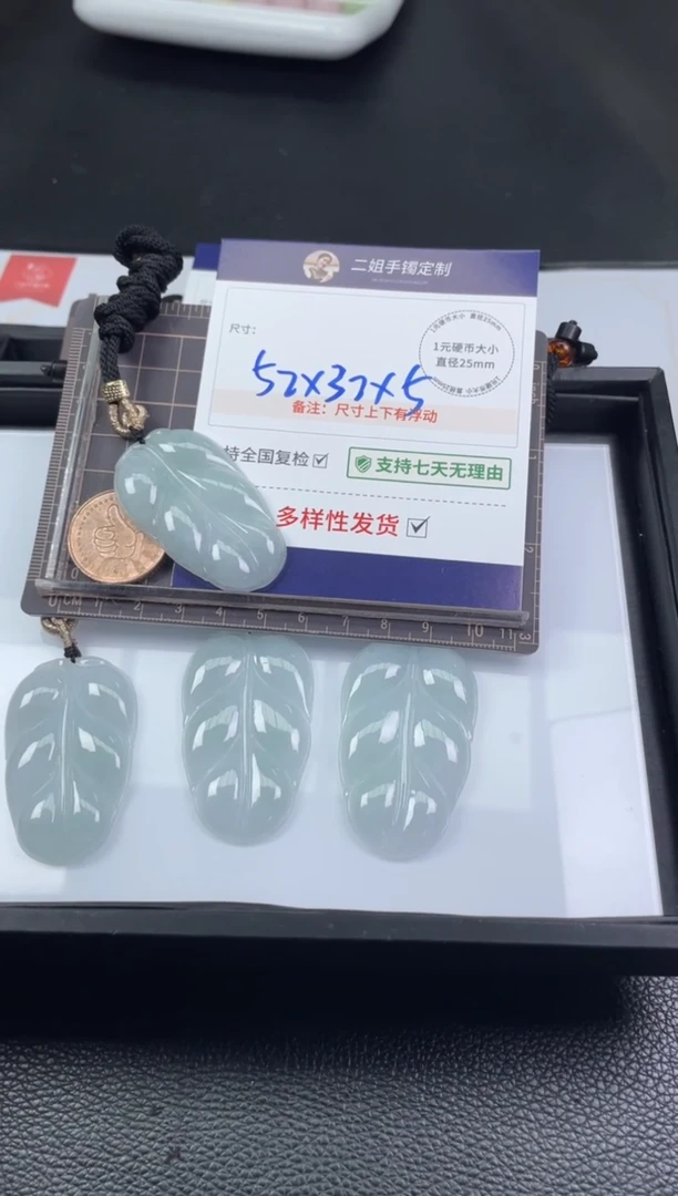 【闪购商品】翡翠挂件未镶嵌大叶子1/多样性发其一配绳@ZBCP