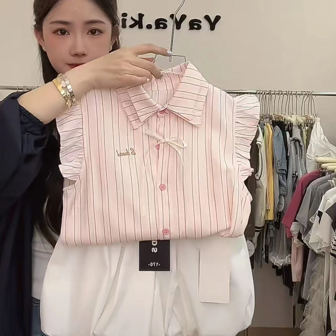 【丫丫童品】2025夏季新款女童女大童百褶裙套装-K497