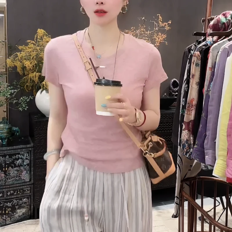 【芭乐】2025夏季新款气质小众设计感软糯舒适性拉满T恤LK2502661