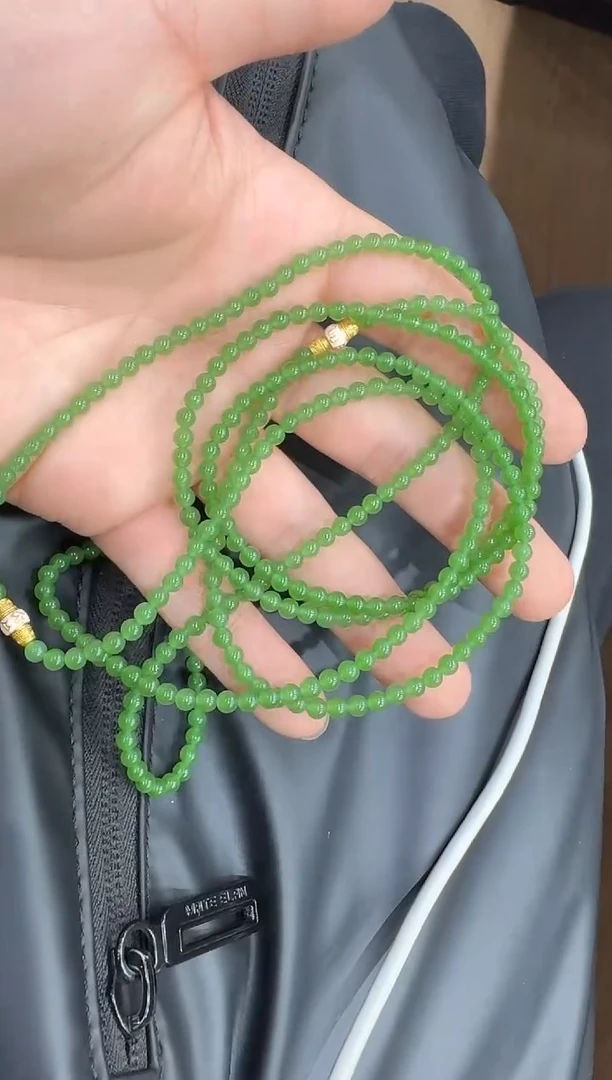 颈饰银S925镶嵌和田玉碧玉项链多样性发其一