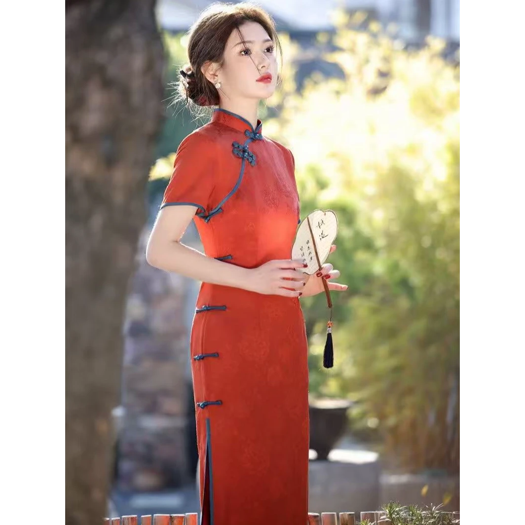 【香凝锦瑟】中国风复古气质传统款旗袍修身新中式日常双层衣长120