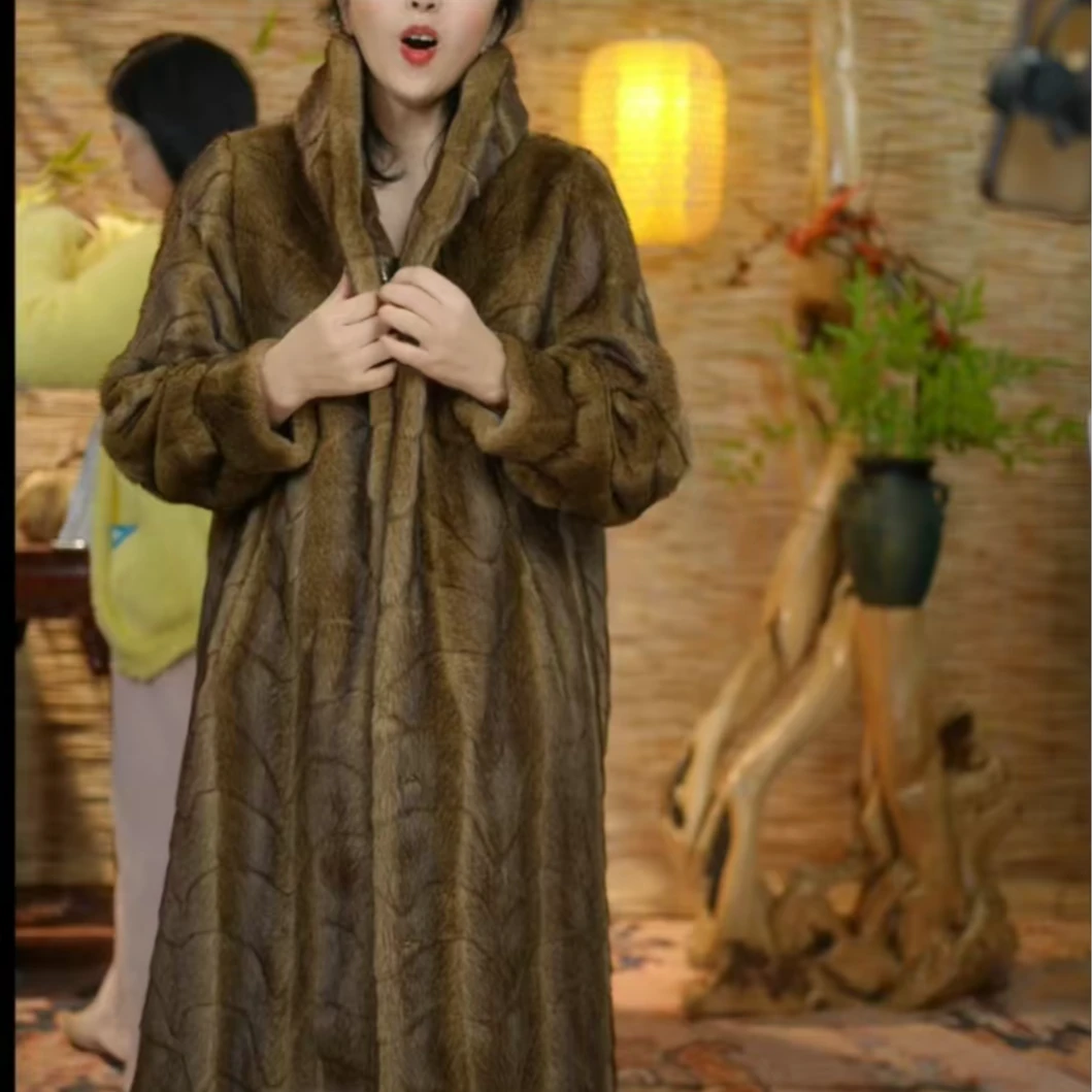 2025冬季新款中款款毛毛外套女 保暖上衣女4311