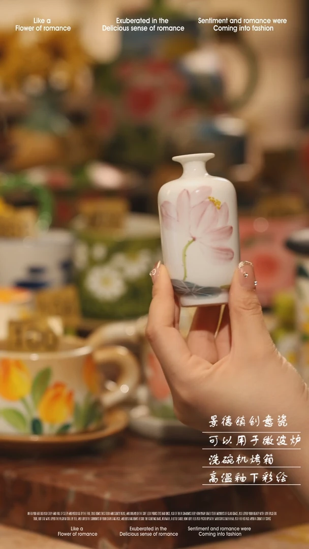 陶瓷景德镇高温手绘釉下彩设计师款式