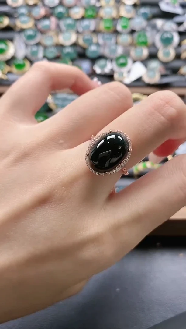 【闪购商品】翡翠戒指银S925镶嵌51511