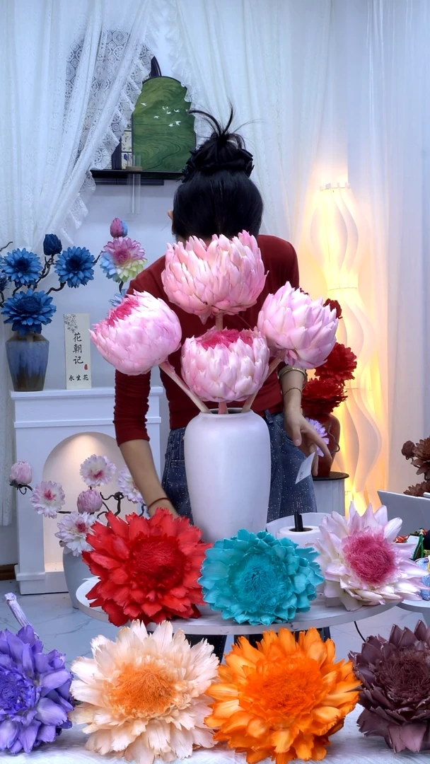 永生洋蓟桃夭4头【微瑕】a122