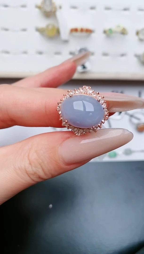 翡翠戒指银S925镶嵌.....