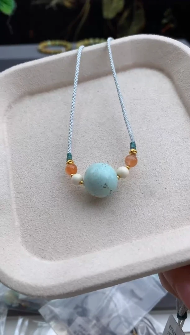 未镶嵌锁骨链南红玛瑙茜.A92