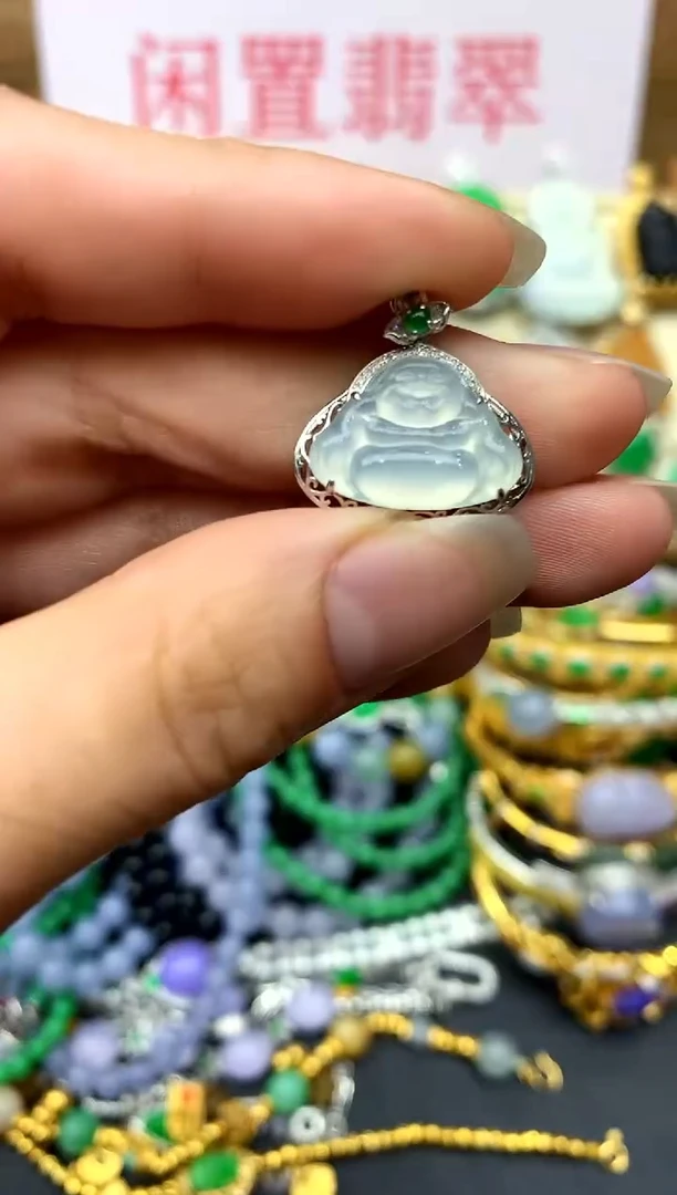 翡翠18K金镶嵌颈饰315-中国好珍宝