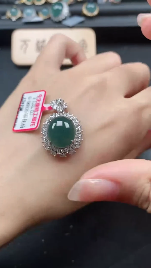 翡翠戒指银S925镶嵌51511