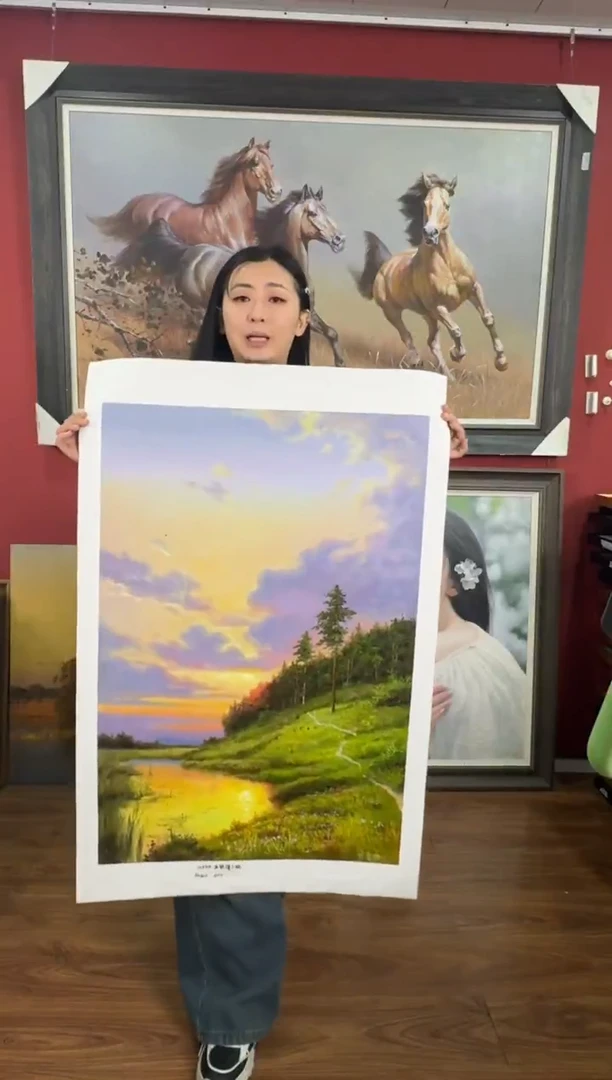 油画【79号】约90*60cm丨朝鲜原创纯手绘孤品油画丨顺丰包邮