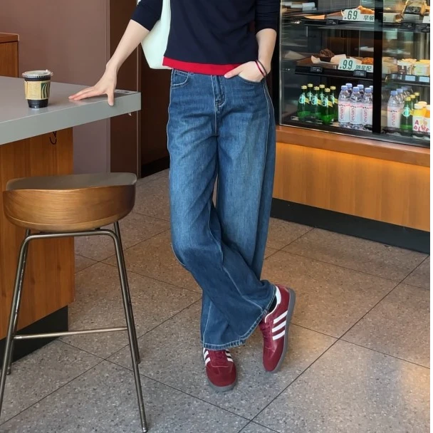 【自由者】Mayya Plus麦芽定制气质显瘦流光风牛仔裤32537268