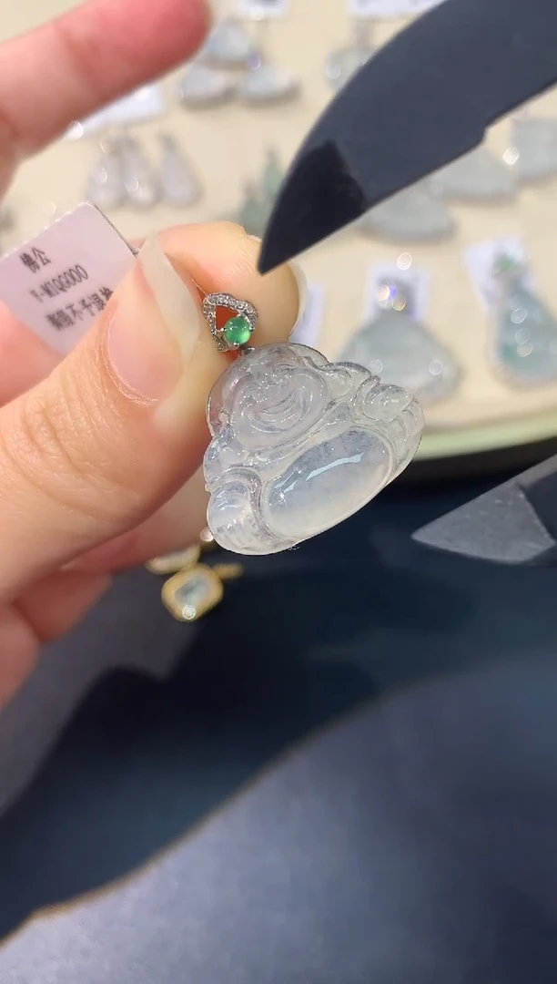 翡翠18K金镶嵌吊坠(不含链)Q77 | 680