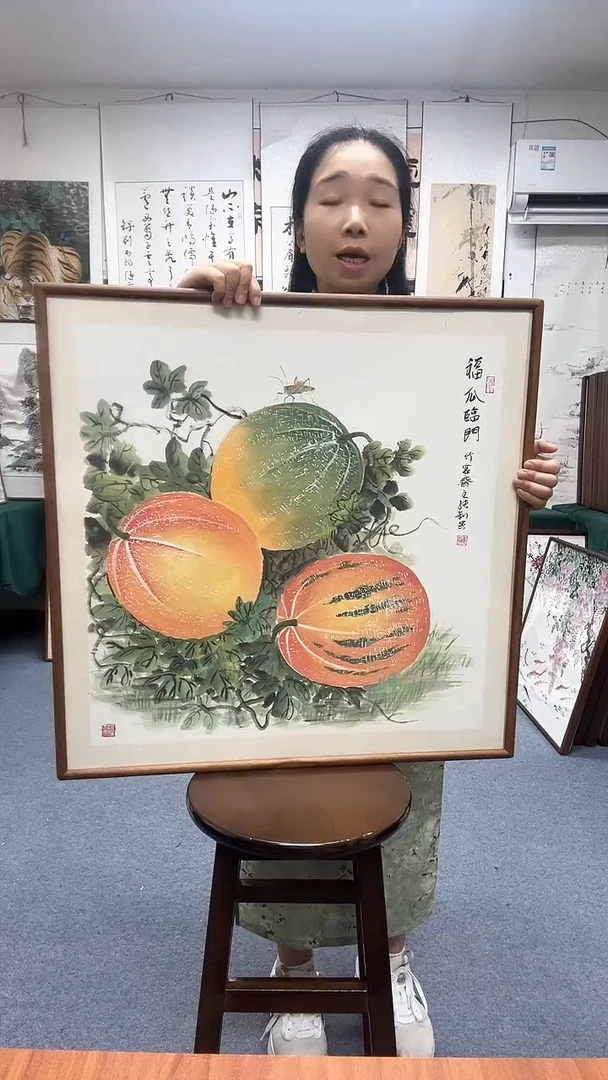国画70*70实木画框顺丰包邮手绘