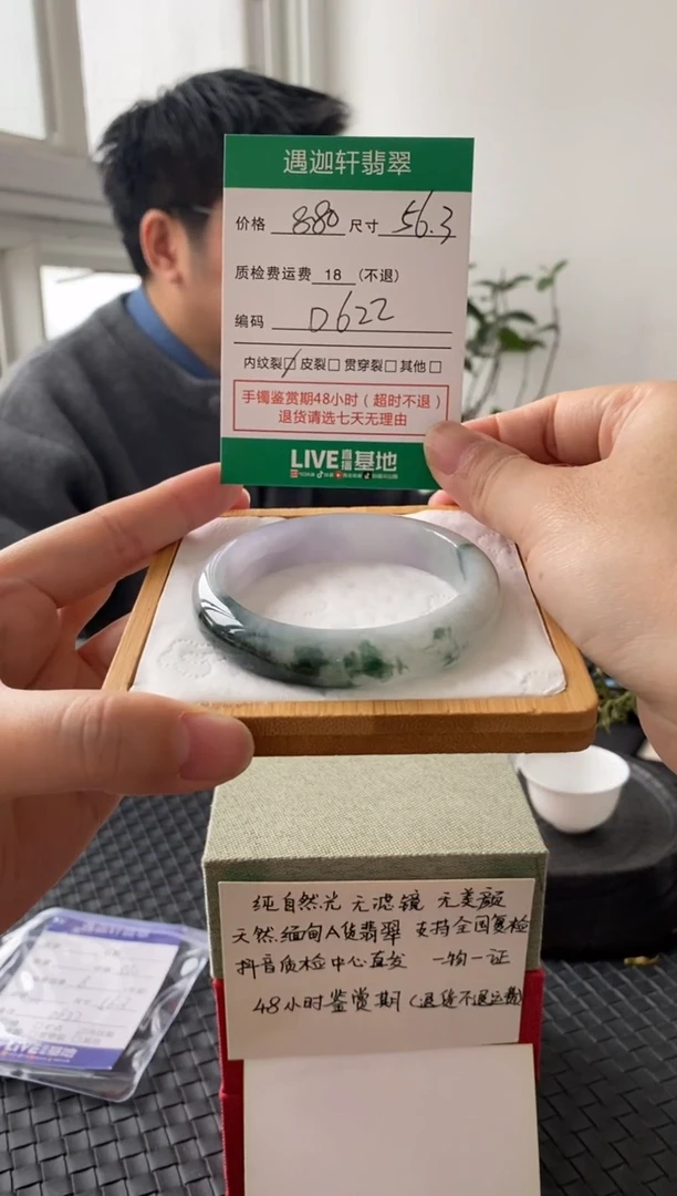 未镶嵌手镯翡翠D622 圈口56.3