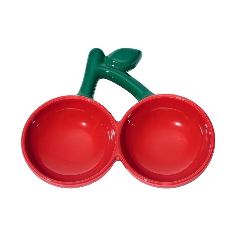 【无餐垫】未卡水果派对系列宠物陶瓷碗护颈椎斜口喂食碗猫用犬用