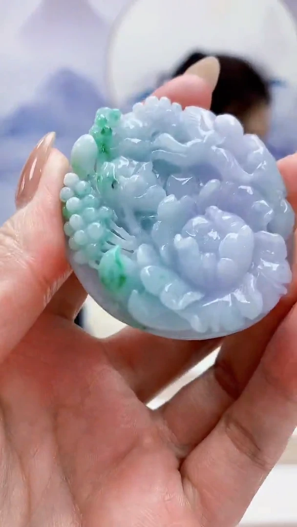 未镶嵌定制翡翠5160MM-毛货挂件11