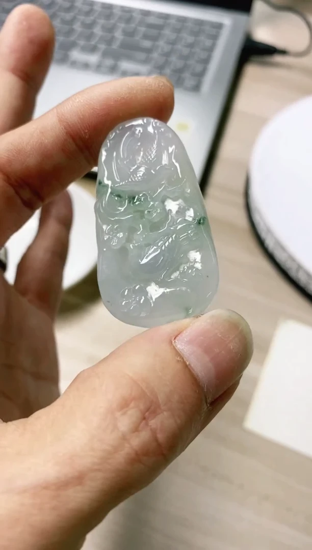 翡翠未镶嵌颈饰笑**生9天然缅甸翡翠A货分2单