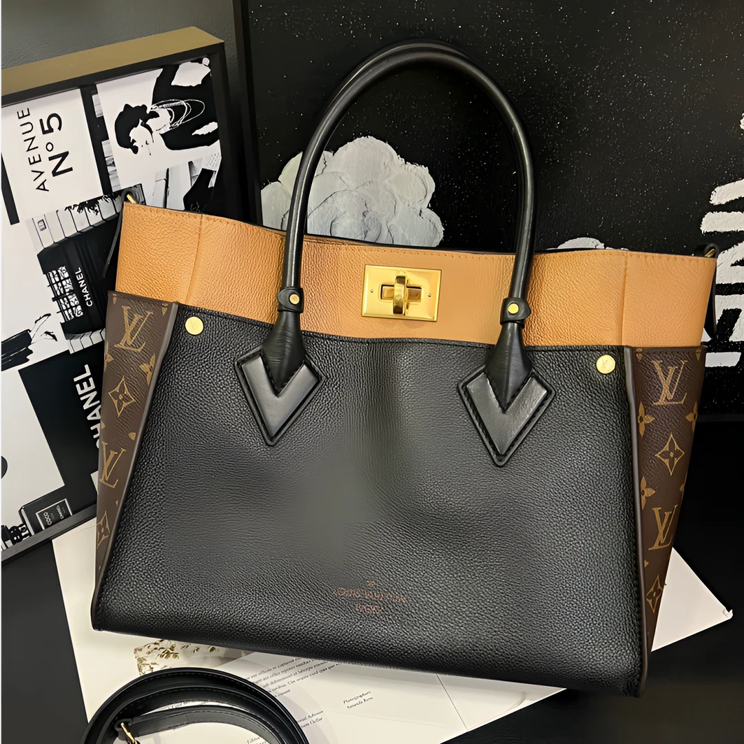 95新 LouisVuitton/路易威登 老花拼色on my side单肩包21年B1706
