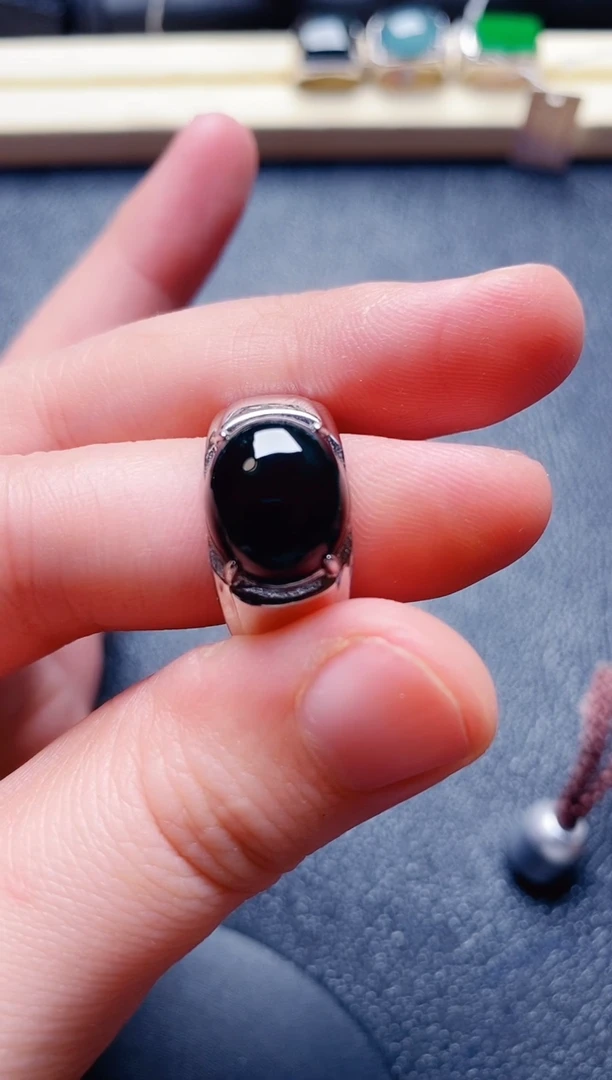 银S925镶嵌戒指翡翠111