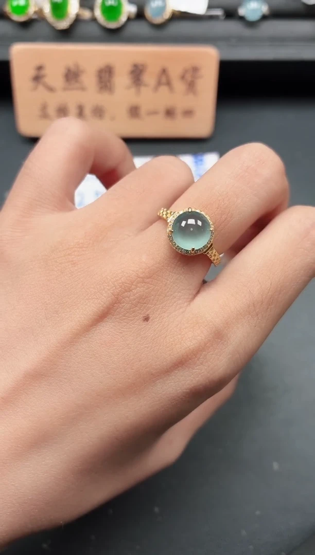 银S925镶嵌戒指翡翠11