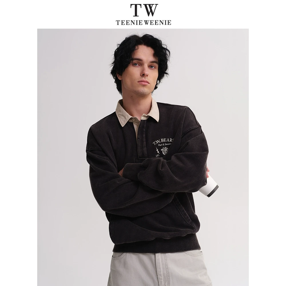 TeenieWeenie小熊男装卫衣25年新款潮流美式水洗上衣TNMA255202N