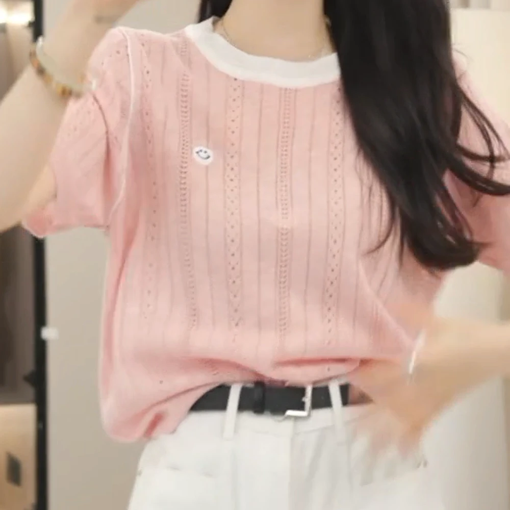 【微微一笑】2025春夏新款时尚百搭休闲设计师上衣针织衫