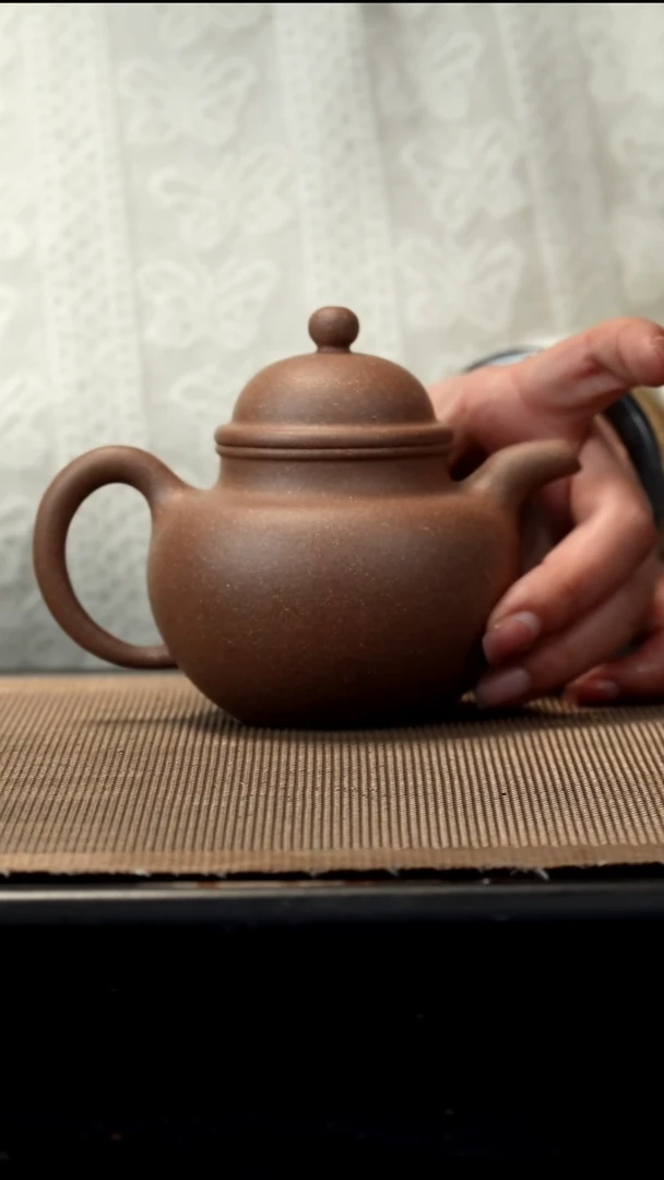 紫砂茶盏青灰段掇球240CC