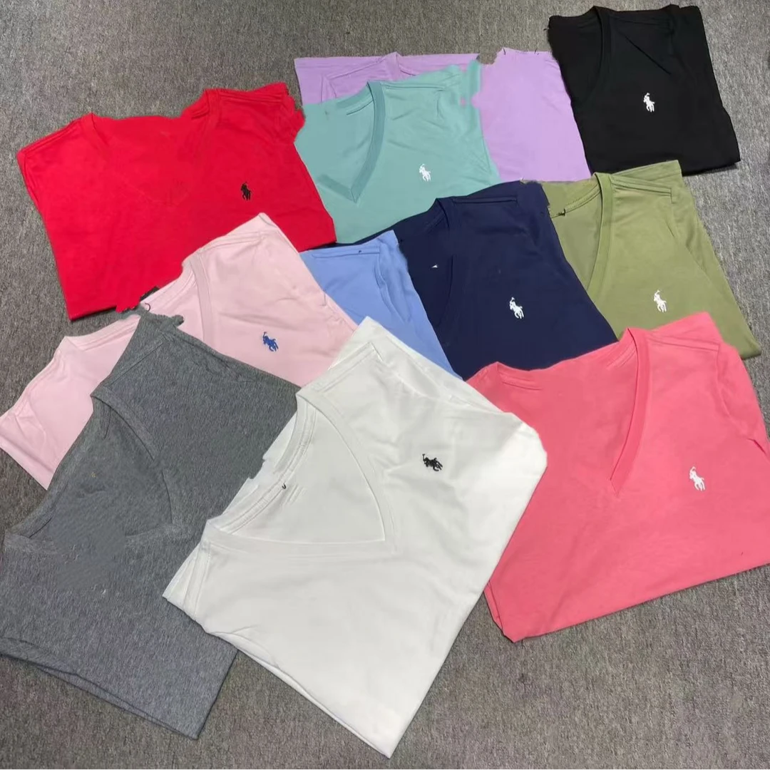 吕芯瑶 短袖V领T恤女JXT-0180