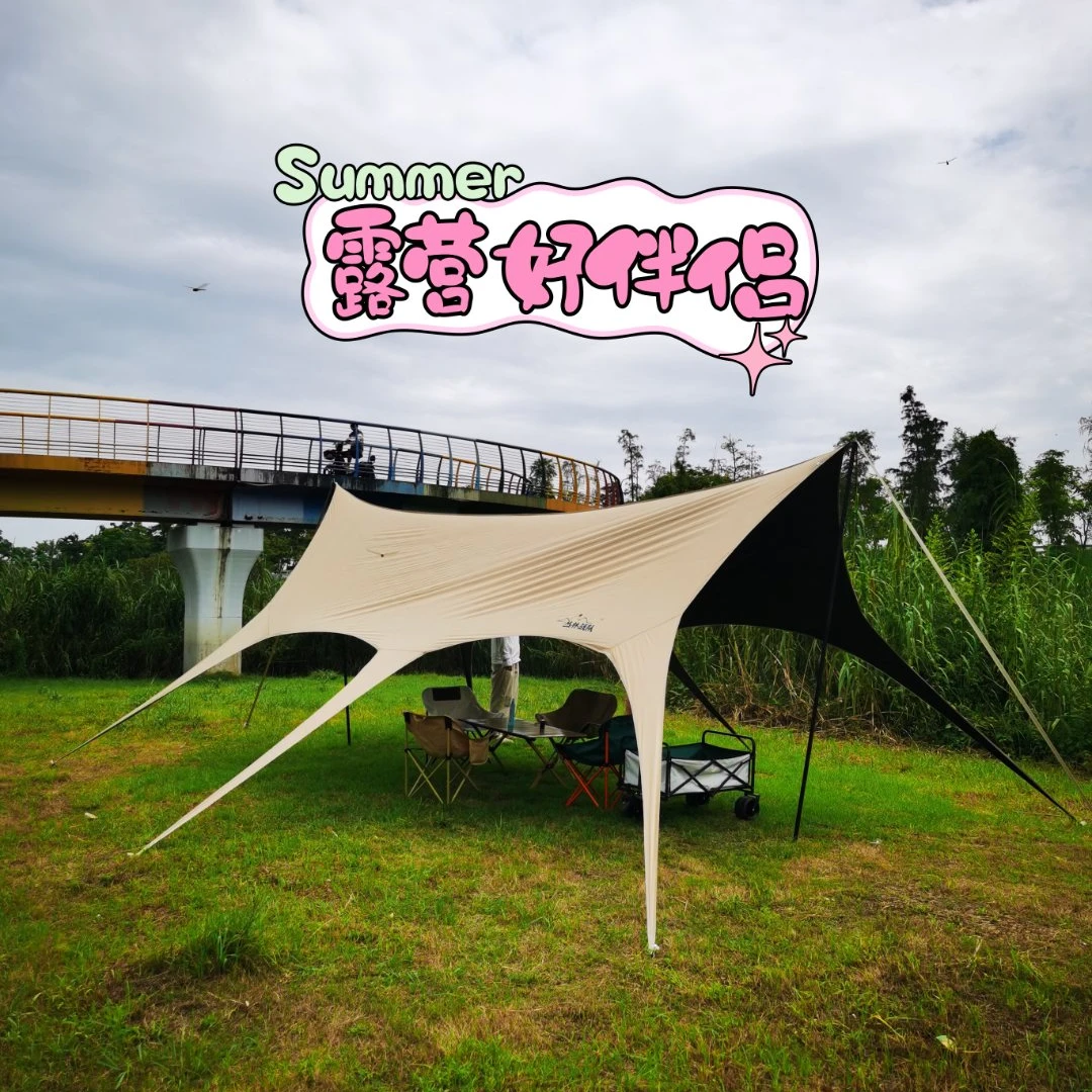 【丛林战队】免搭速开无风绳八爪黑胶燕尾蝶天幕遮阳帐篷户外露营