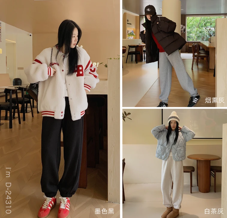 保暖休闲裤绒裤百搭卫裤长裤束脚裤卫裤女款爆款2025新款