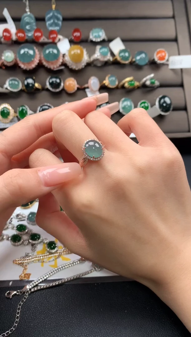 【闪购商品】翡翠戒指银S925镶嵌2132131231