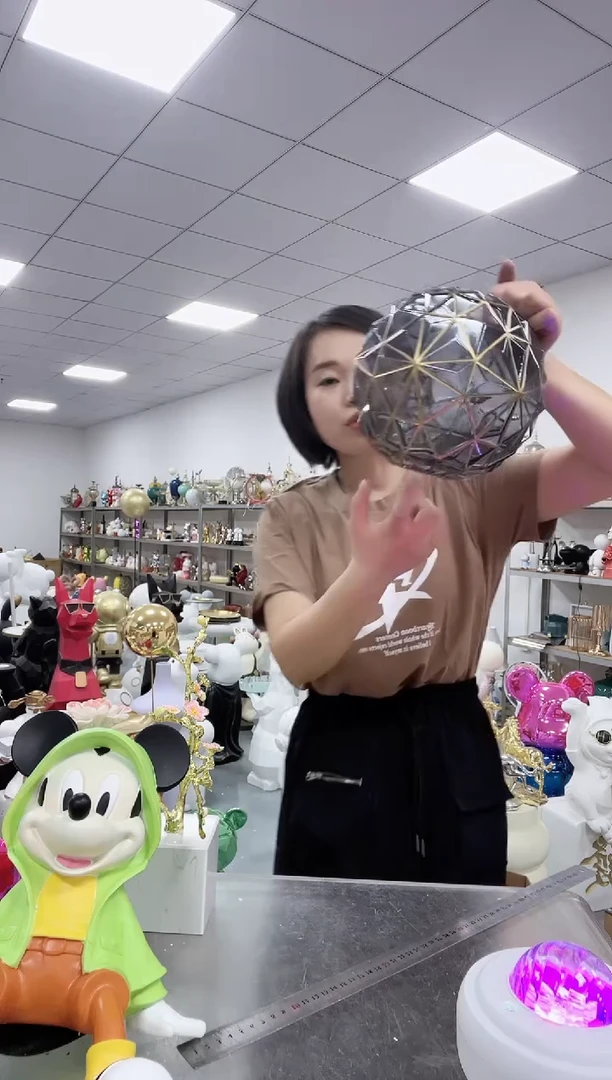 悦美几何描金花瓶矮款