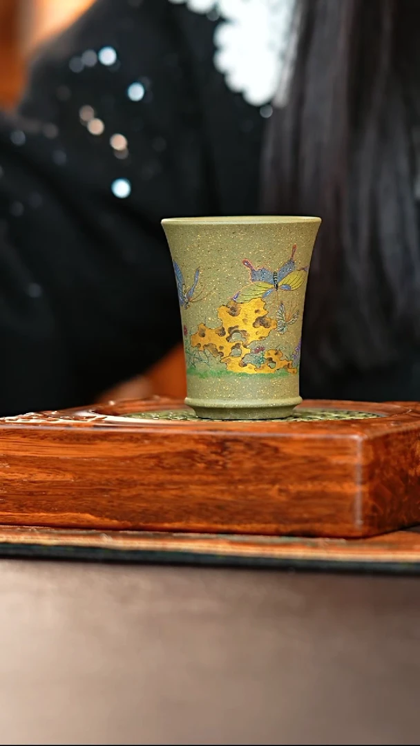 茶杯紫砂豆青小杯