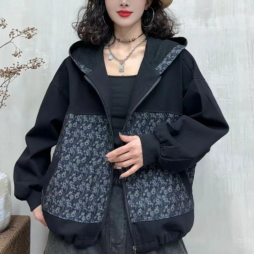 8326新款春季休闲减龄显瘦百搭连帽外套