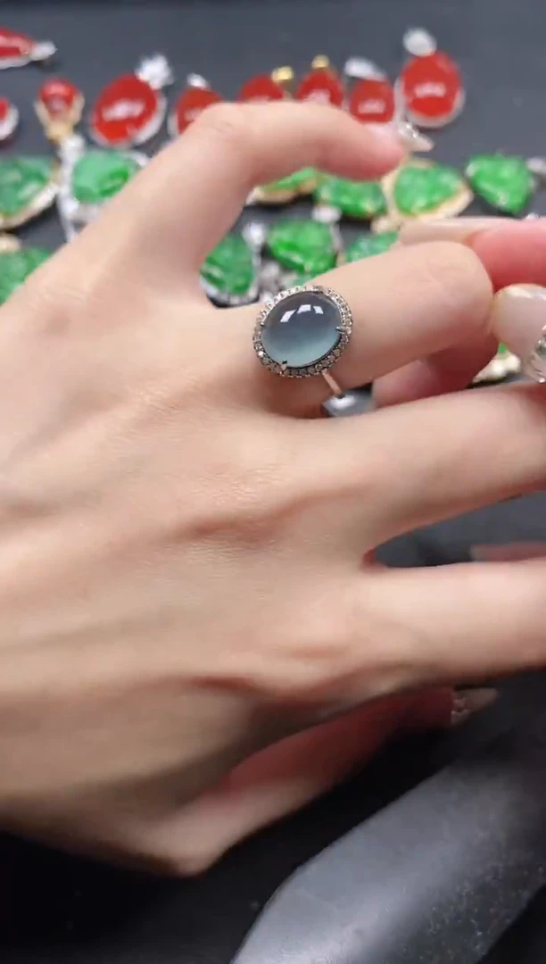 银S925镶嵌戒指翡翠51151