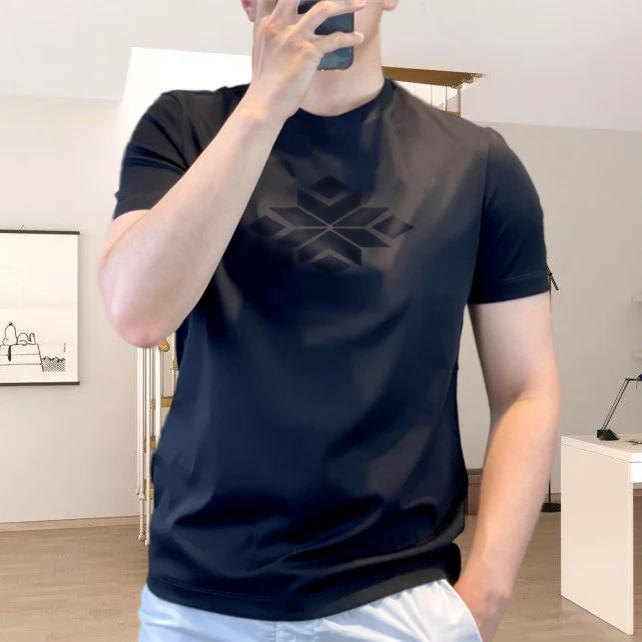 2025夏季潮流青年时尚百搭半袖T恤新款男士短袖港风休闲潮牌体恤