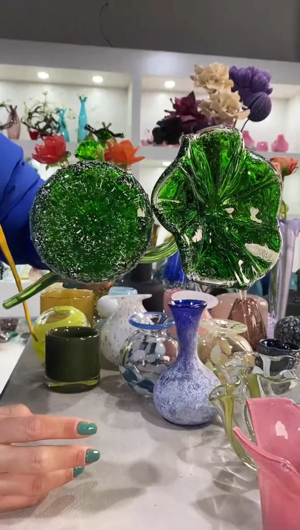 慕忆家手作琉璃花瓶2支