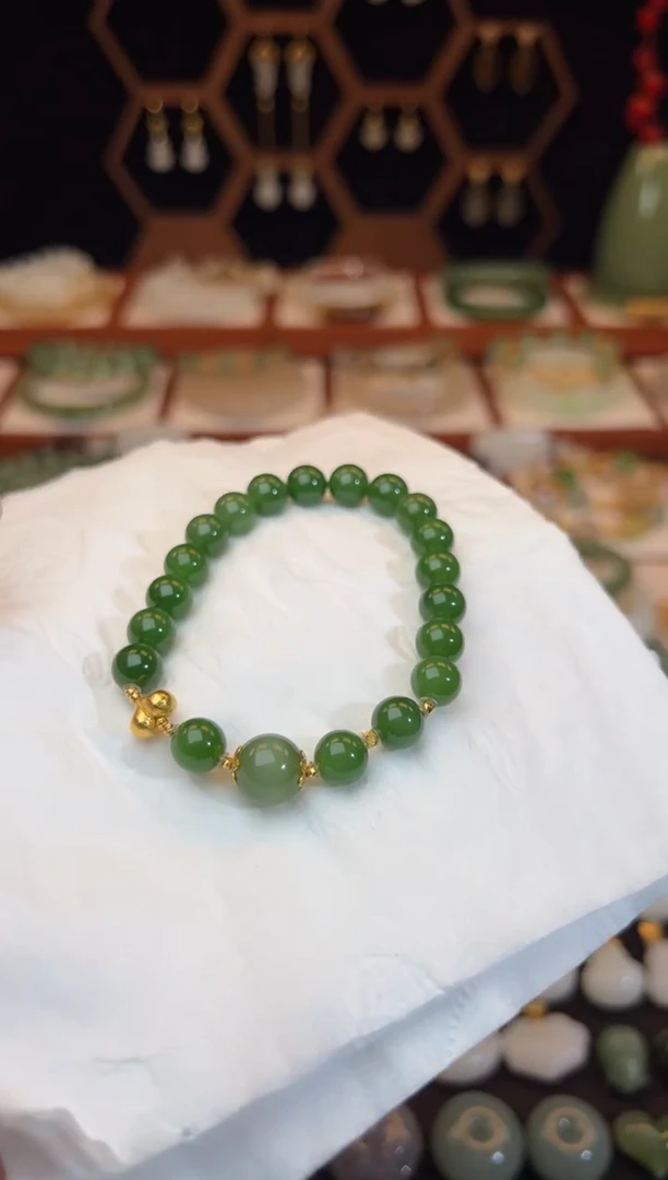 手链18K金镶嵌和田玉福利