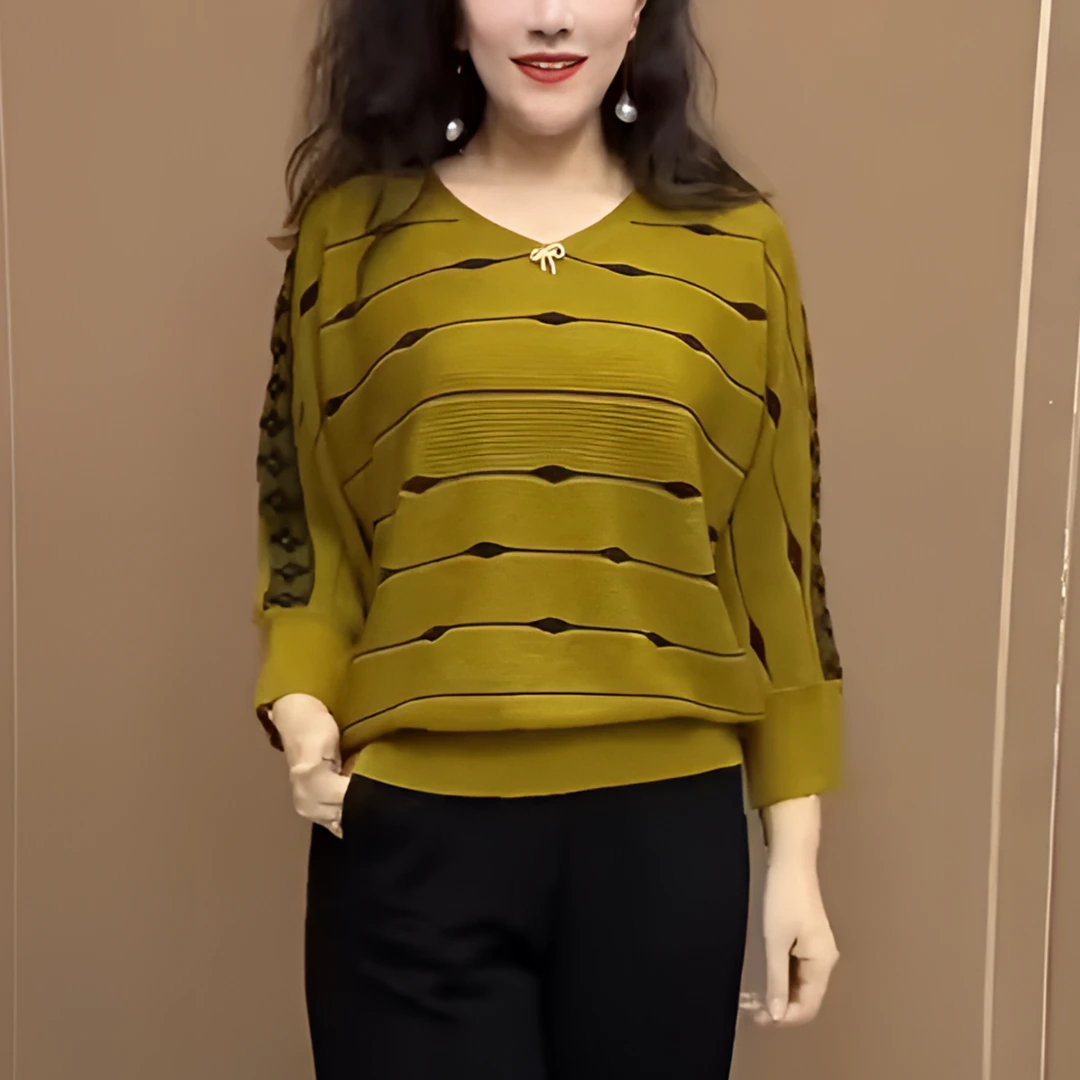 时尚拼接2025新款宽松休闲百搭减龄妈妈装韩版新款春秋季打底衫女