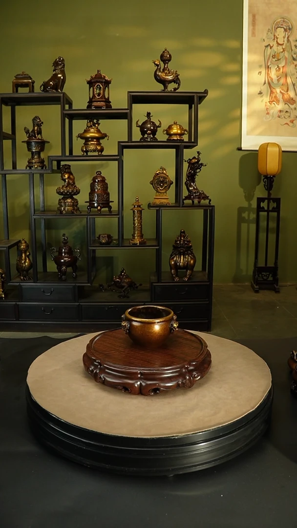 【闪购商品】紫铜精炼铜四耳缸黄