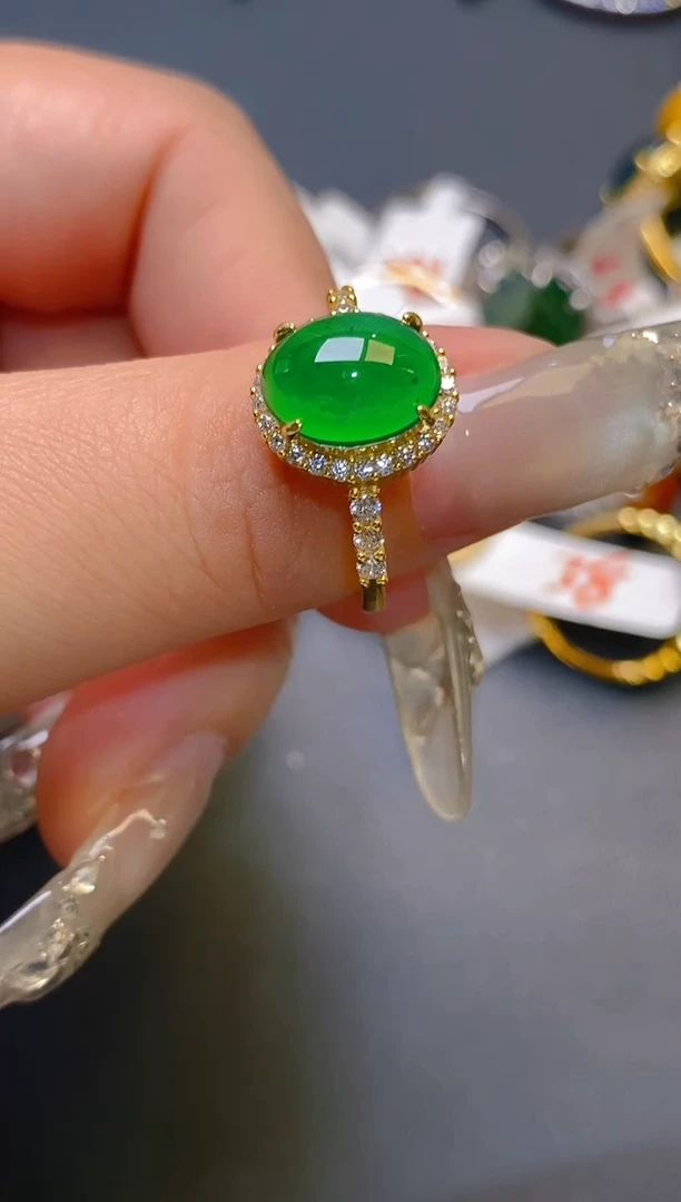 【闪购商品】翡翠耳饰银S925镶嵌天然A货翡翠1