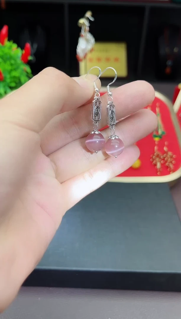 【闪购商品】玛瑙/玉髓耳钉银S925镶嵌516000