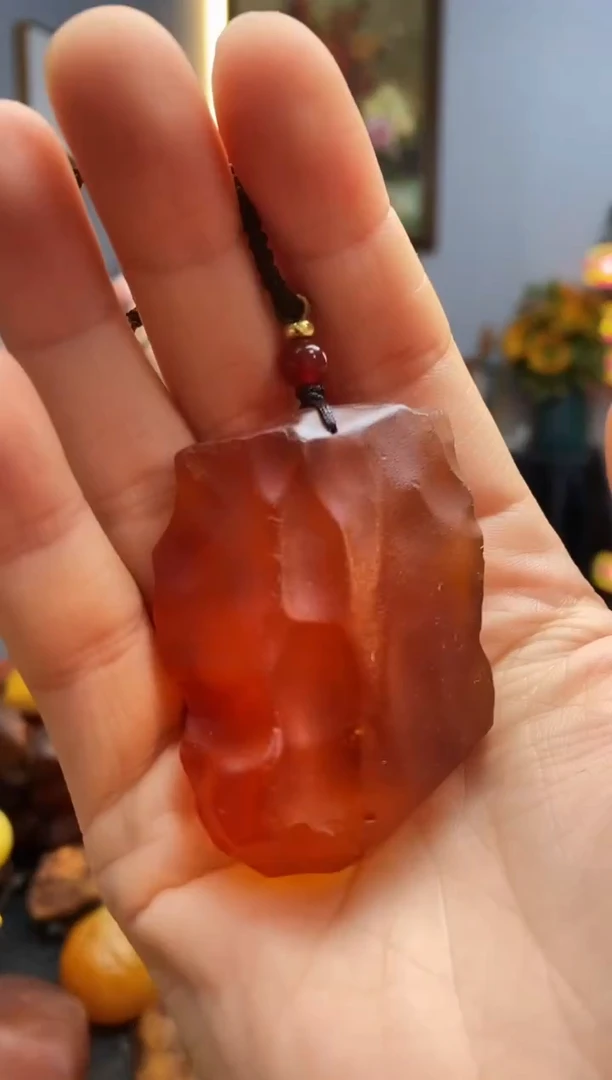 琥珀颈饰未镶嵌挂件