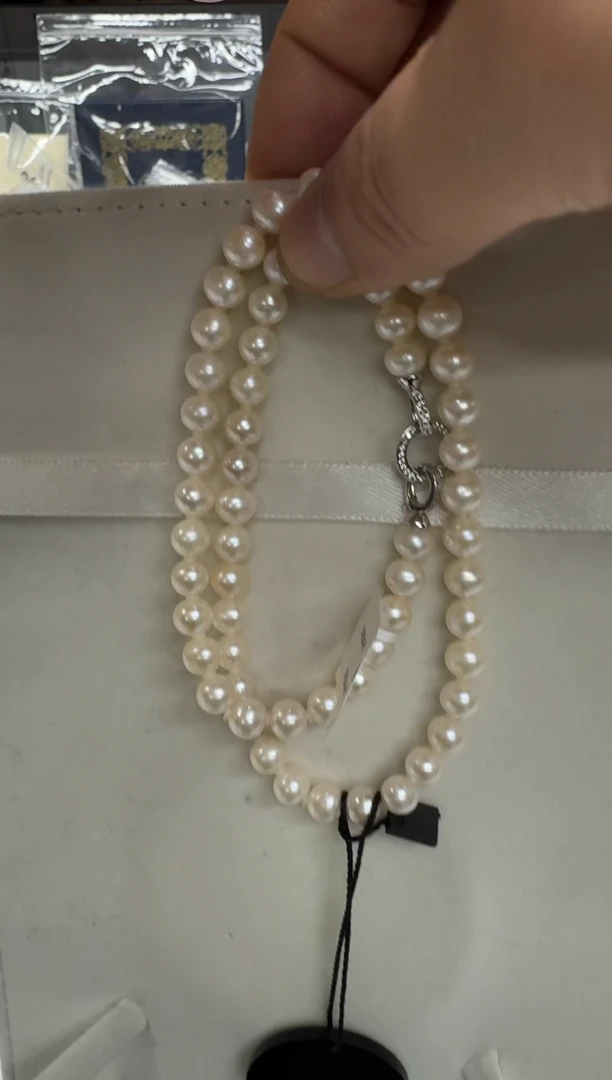 【闪购商品】淡水珍珠项链银S925镶嵌7mm