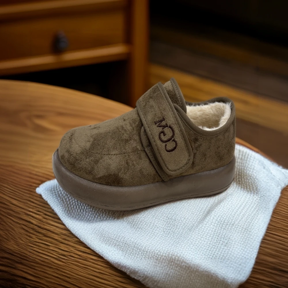 秋冬棉靴/保暖毛靴雪地靴加厚休闲风冬季纯色休闲棉鞋潮流风