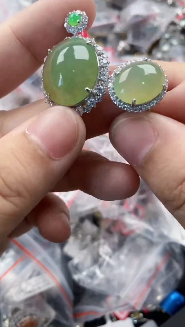 银S925镶嵌戒指翡翠555   5