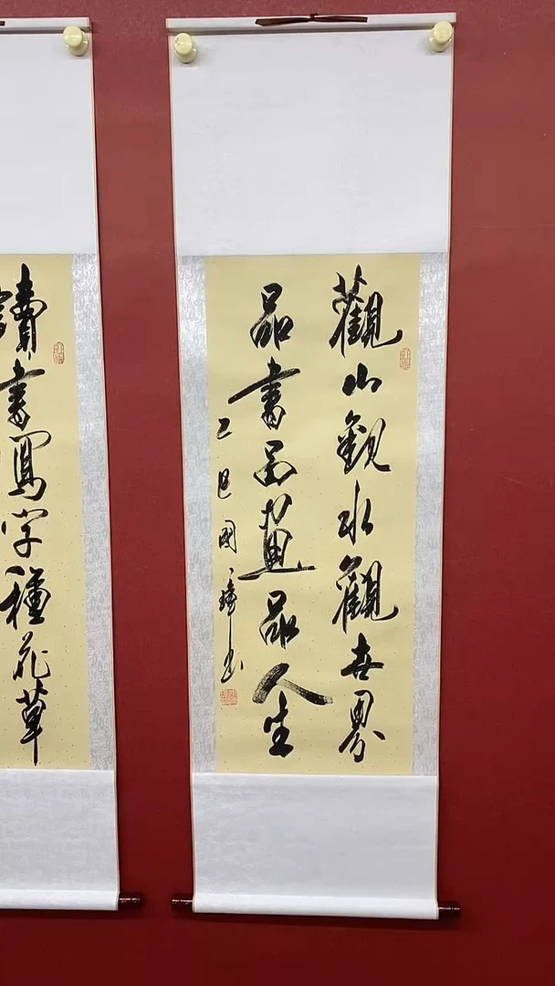 书法观山观水  三尺竖卷轴 姚国璋